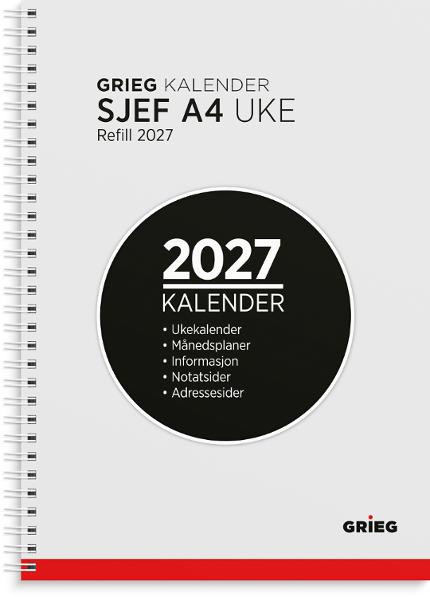 BildeSjefskalender Grieg A4 2027 Refill