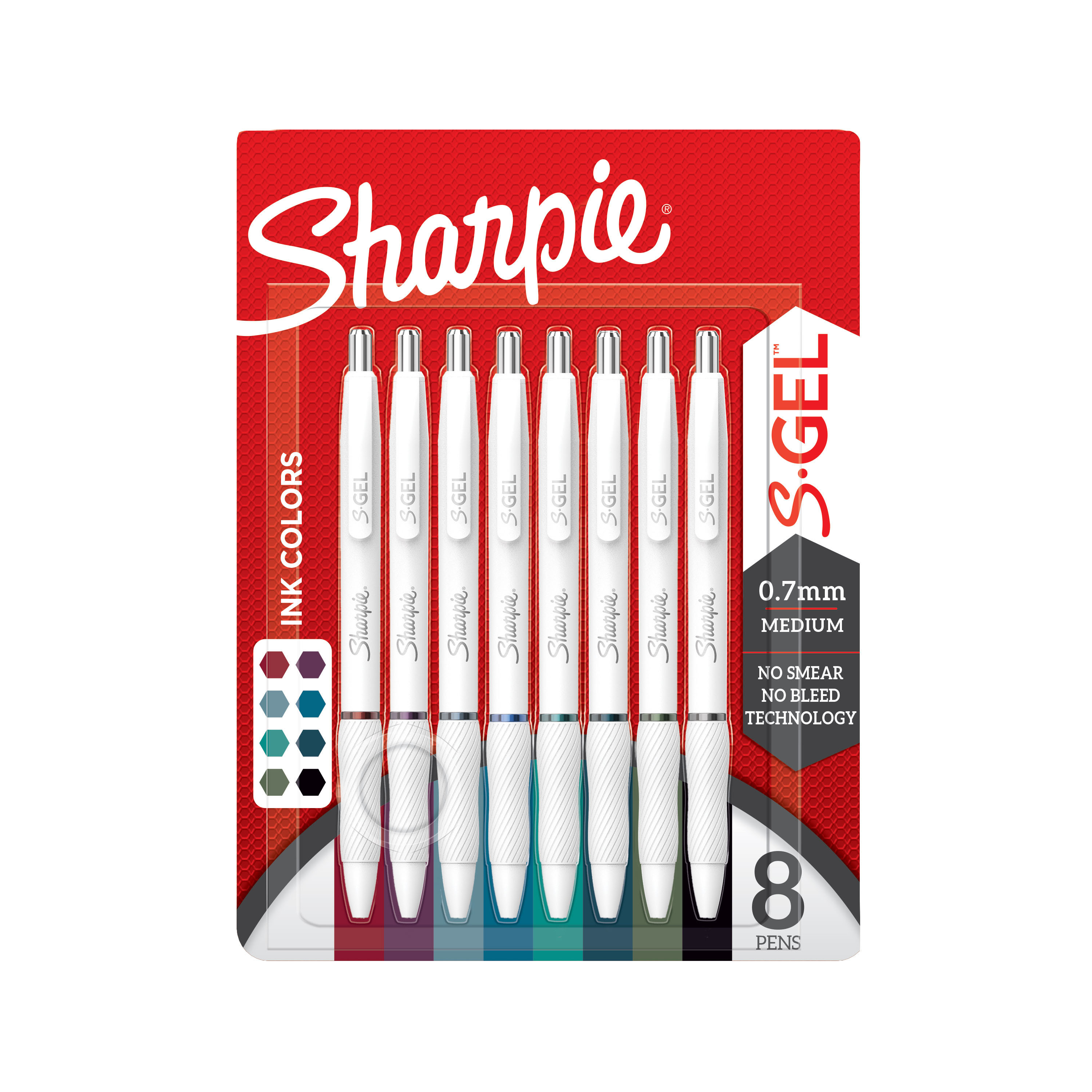 Sharpie Gelblekkpenn S-Gel 0,7 hvit blist ass (8)