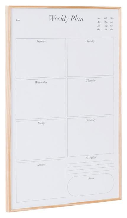Whiteboard Bi-Office 58,5X38,5Cm Ukeplan