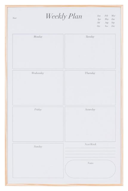BildeWhiteboard Bi-Office 58,5X38,5Cm Ukeplan