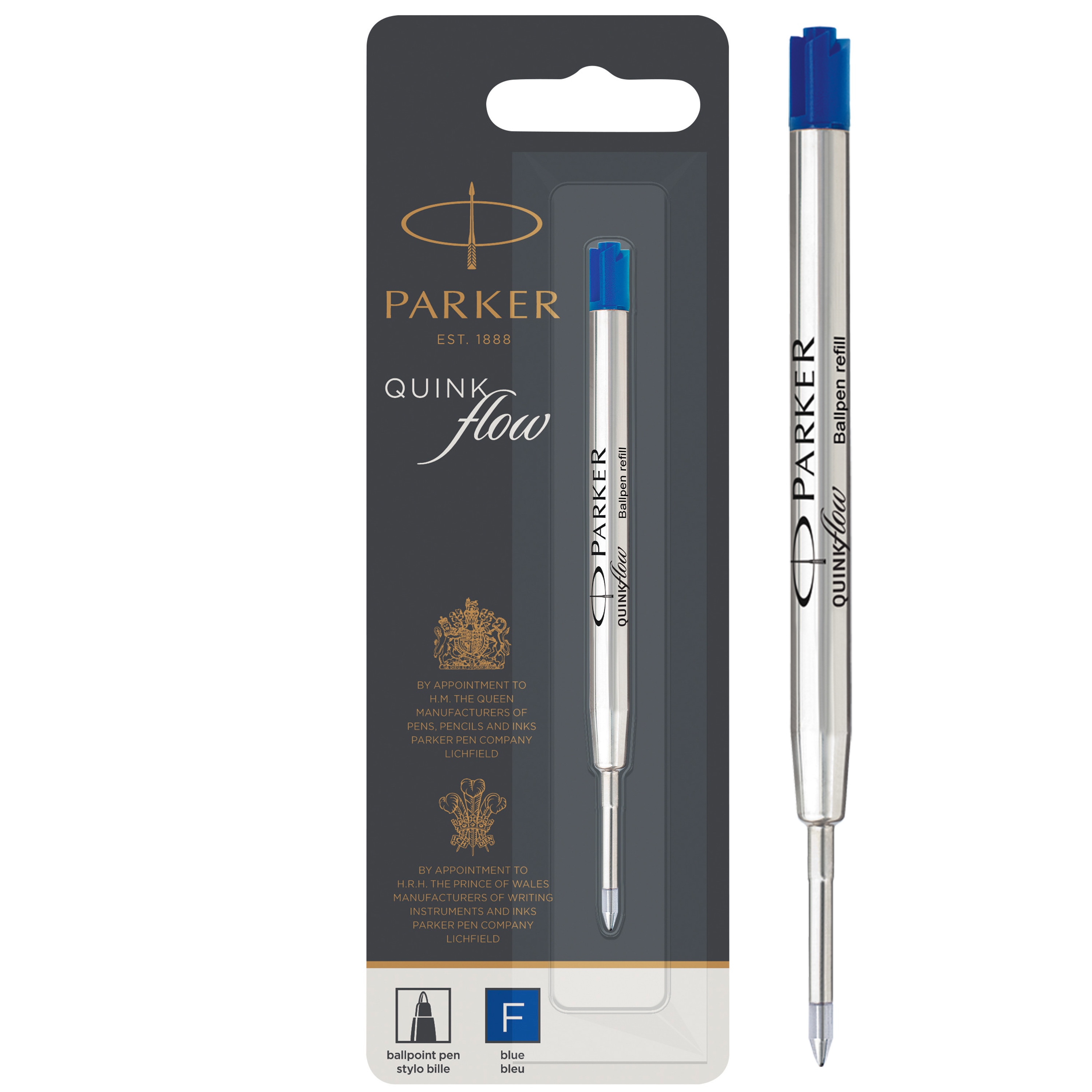 BildeParker ballpoint pen refill Quinkflow F blue blist