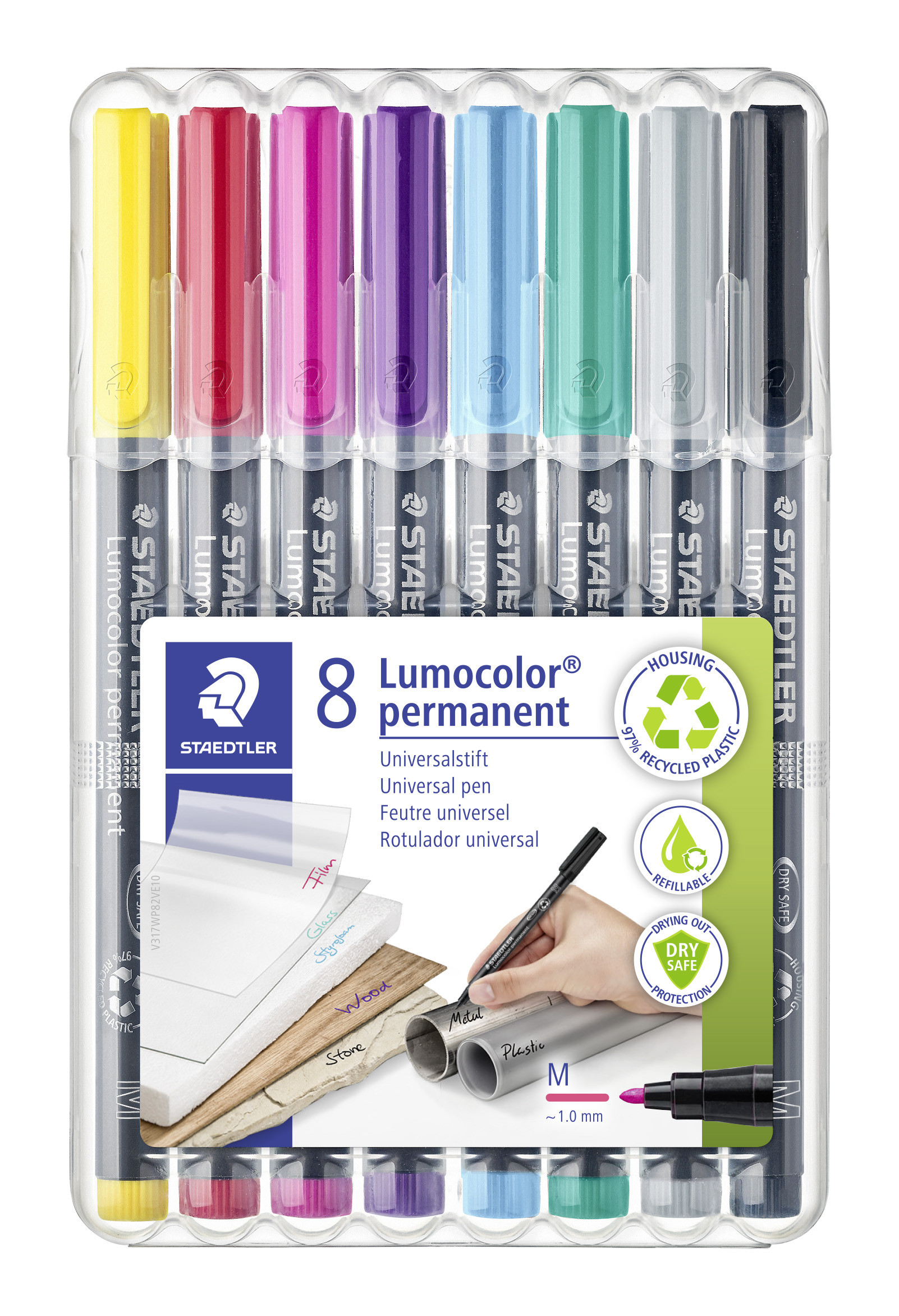 BildeSTAEDTLER Merkepenn Lumocolor Perm 1,0mm ass (8)