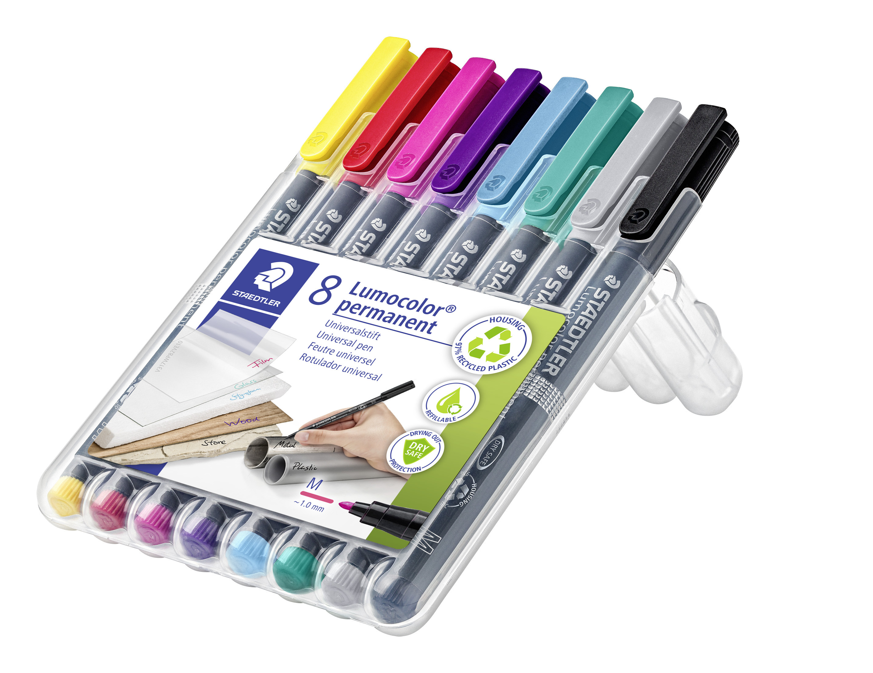 STAEDTLER Merkepenn Lumocolor Perm 1,0mm ass (8)