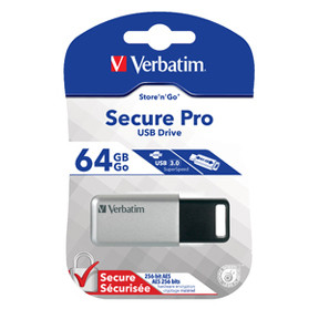 Verbatim USB 3.0 Minnepenn Secure Data Pro 64GB Slv