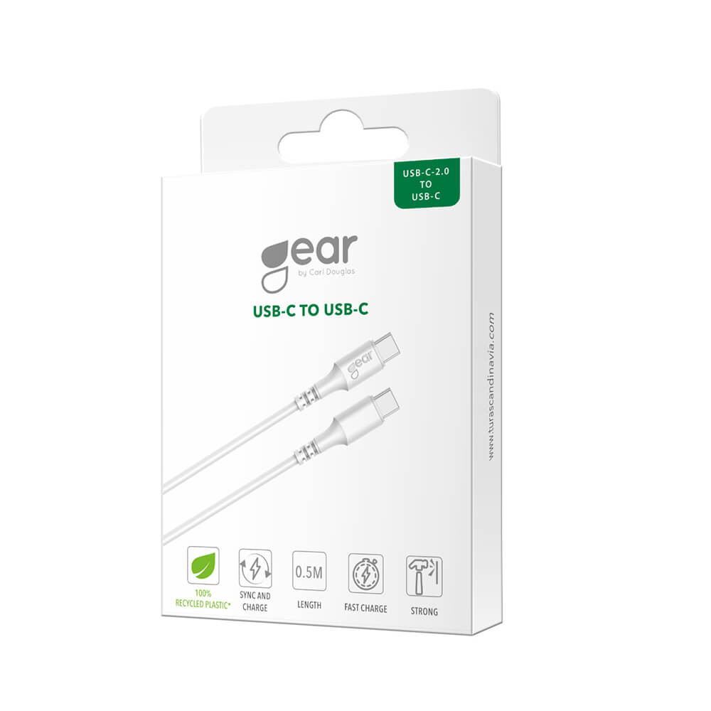 GEAR Cable USB-C to USB-C 2.0 0.5m Cable White
