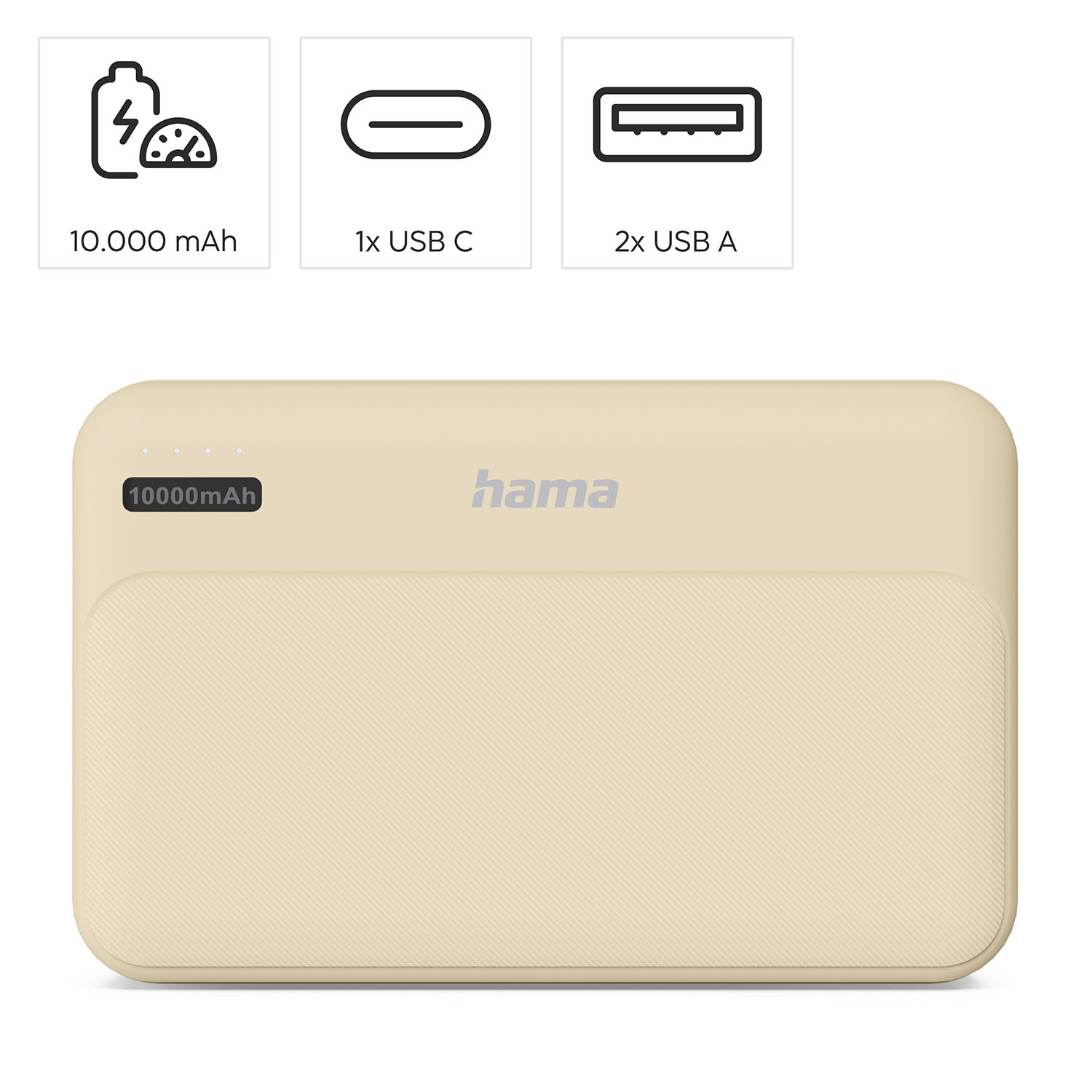 HAMA Powerbank Pocket 10000mAh Sand