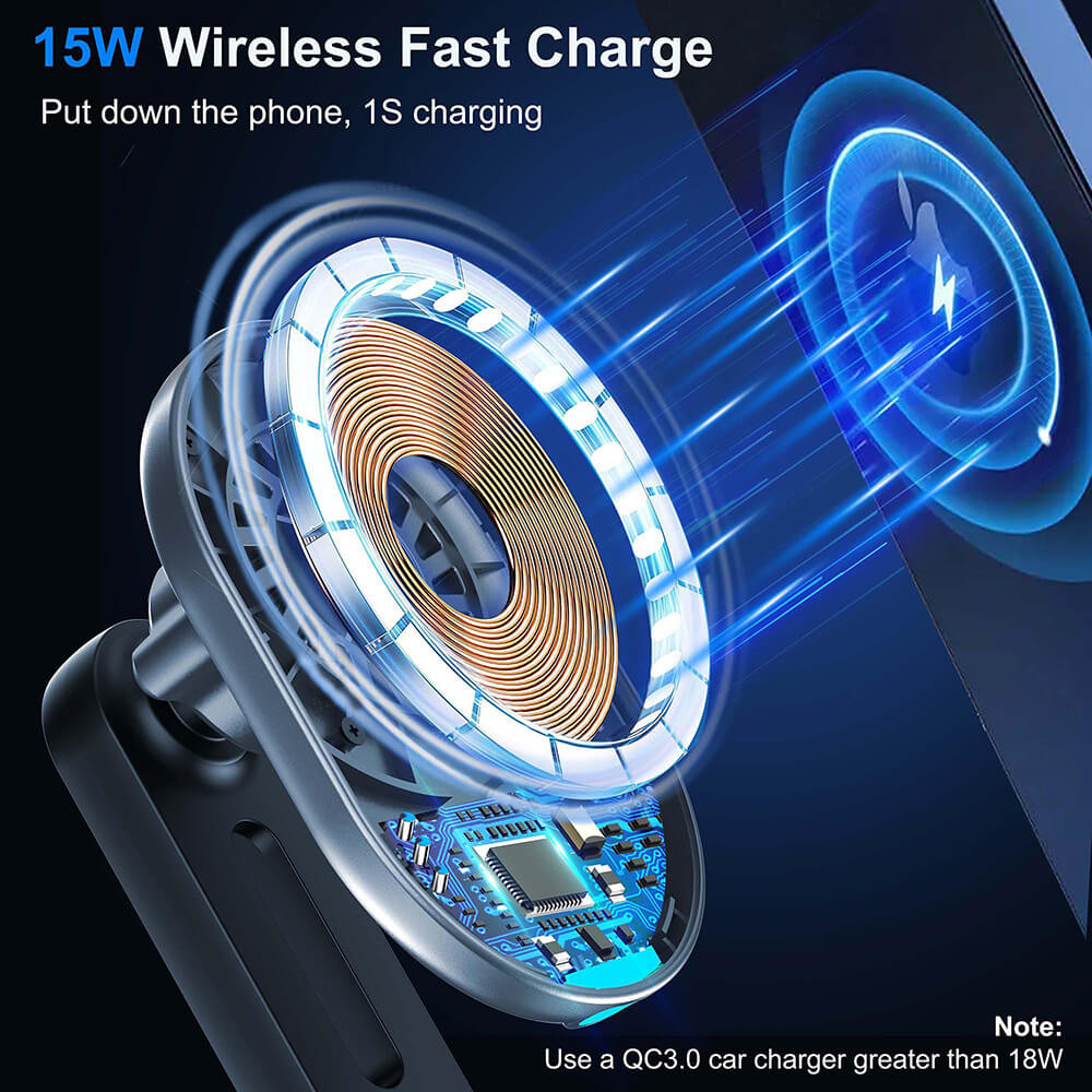 GEAR MagSerie Car Phone Holder Ariwent MagSafe Charge 15W Wireless