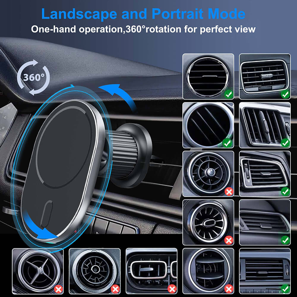 GEAR MagSerie Car Phone Holder Ariwent MagSafe Charge 15W Wireless
