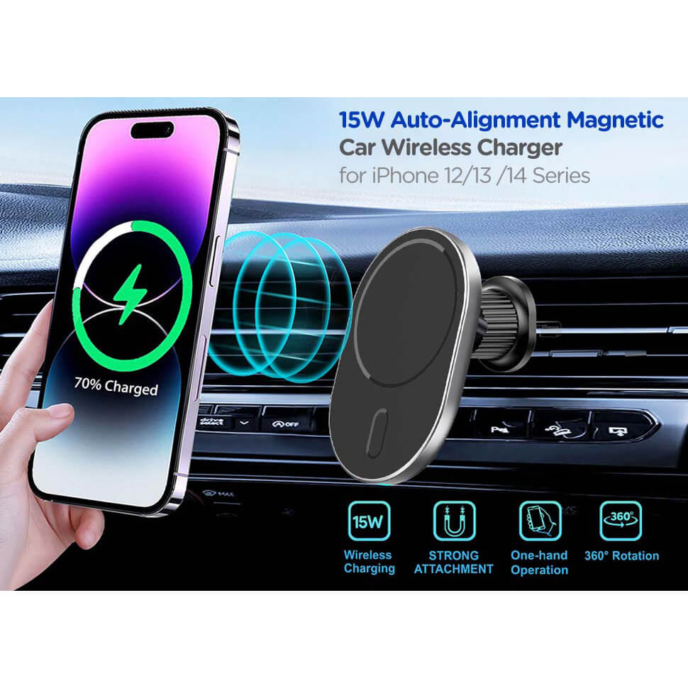 GEAR MagSerie Car Phone Holder Ariwent MagSafe Charge 15W Wireless