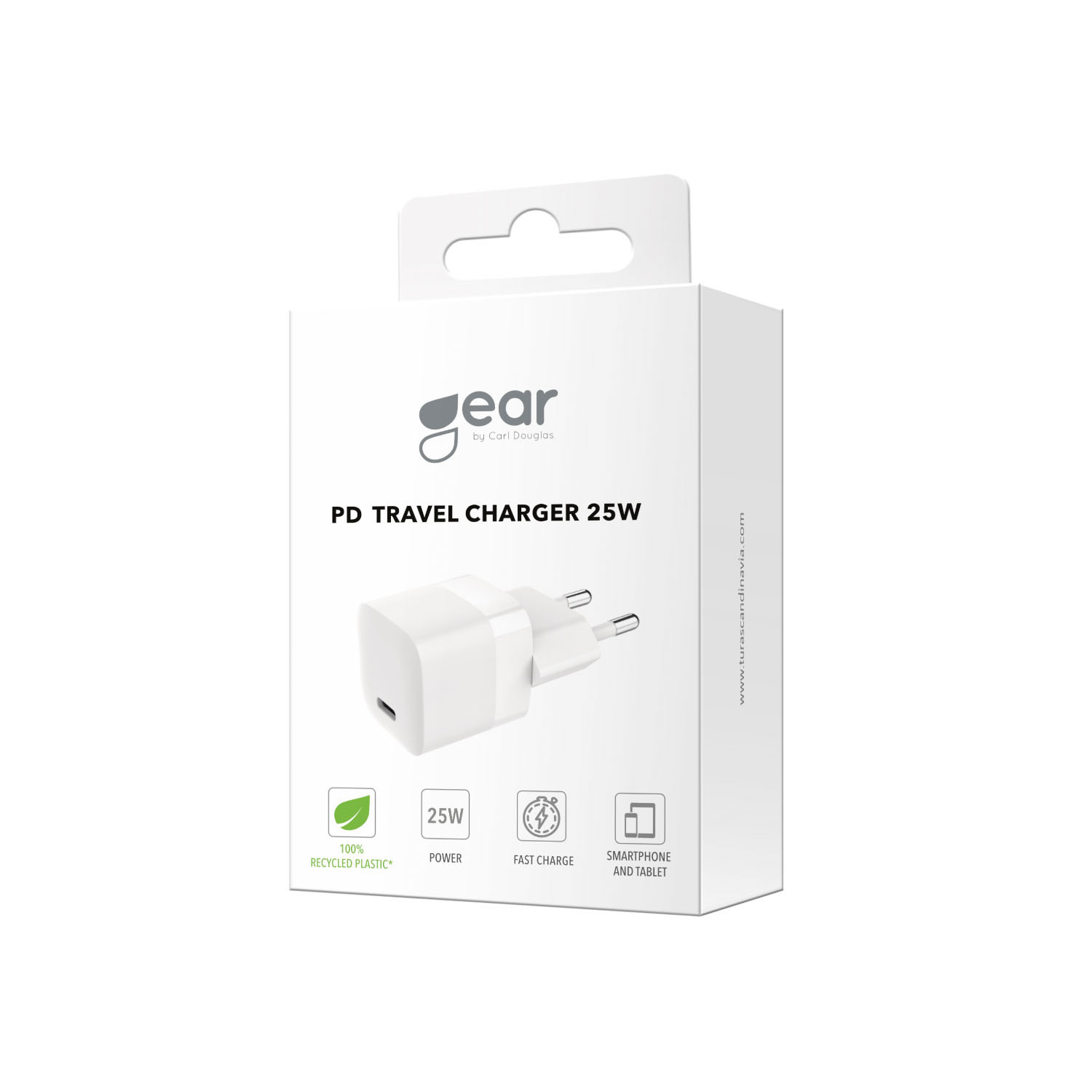 GEAR Charger 220V 1xUSB-C PD/PPS 25W White