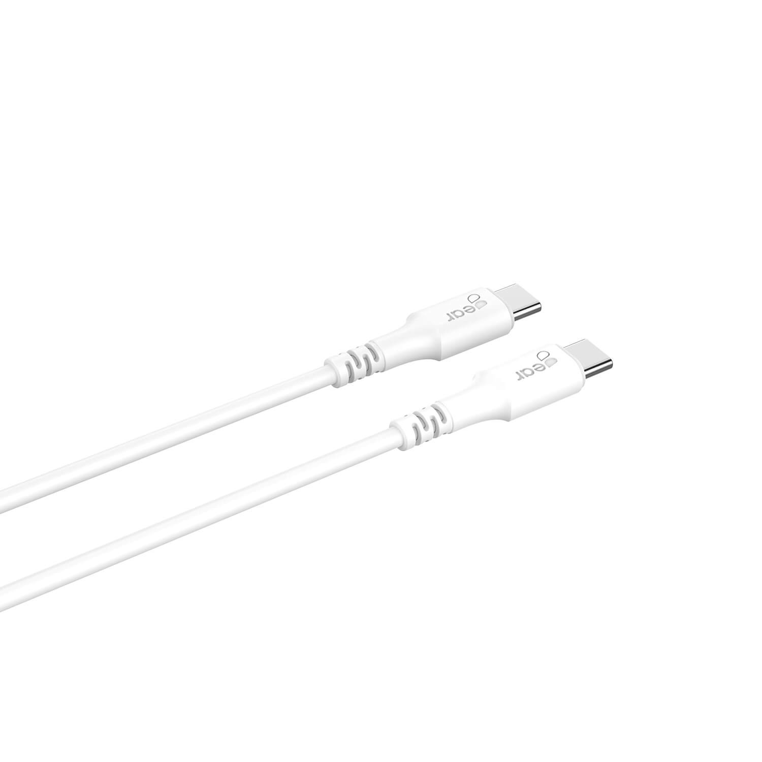 GEAR Ladekabel USB-C til USB-C 2.0 1m Hvit Rund Kabel