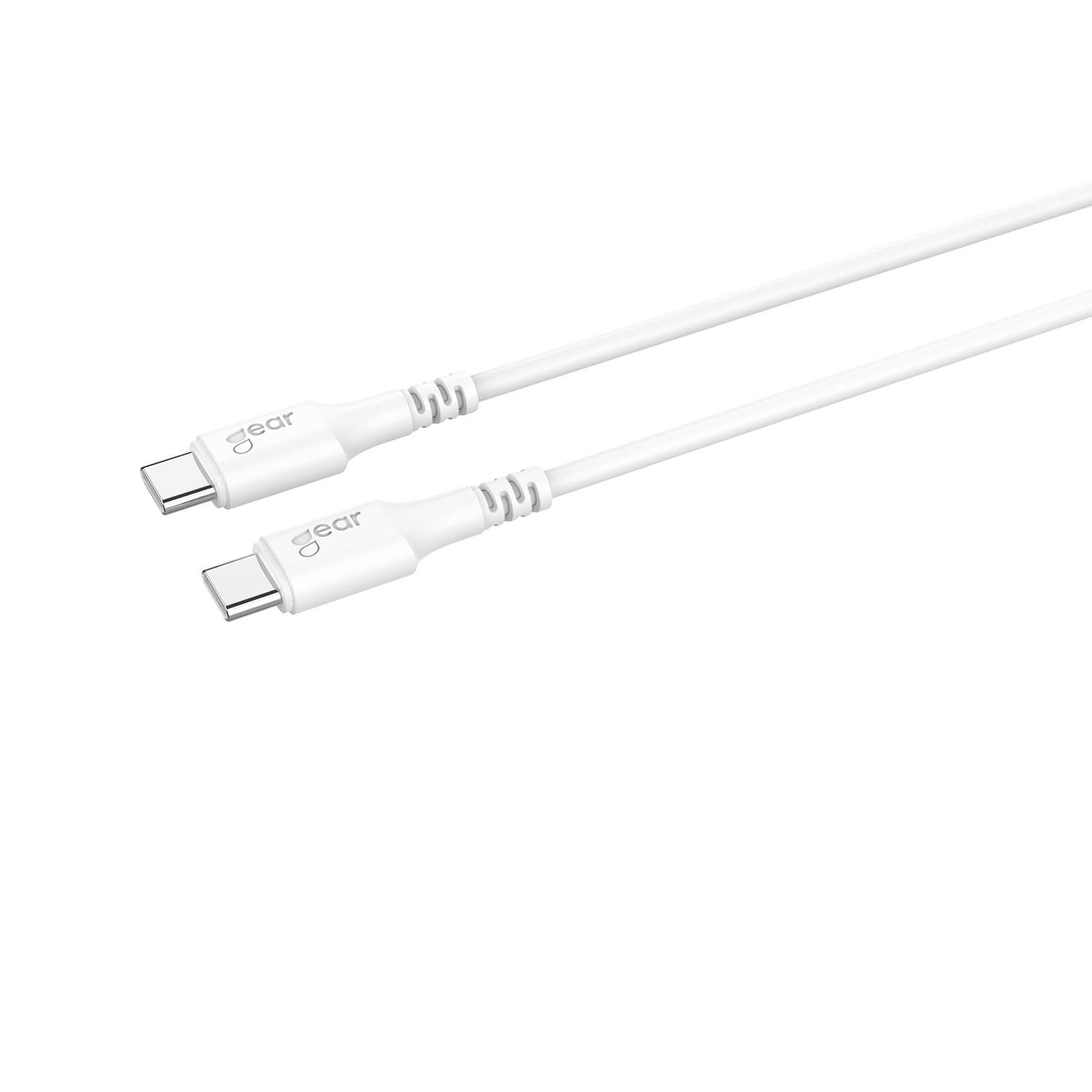 GEAR Ladekabel USB-C til USB-C 2.0 1m Hvit Rund Kabel