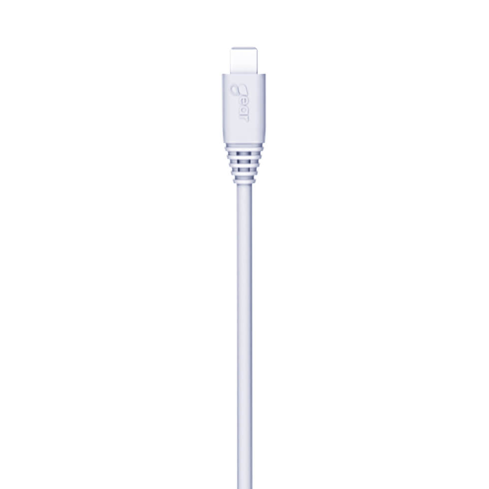 GEAR Lader 12-24V 2xUSB 2,4A Hvit MicroUSB Kabel Rund 1m