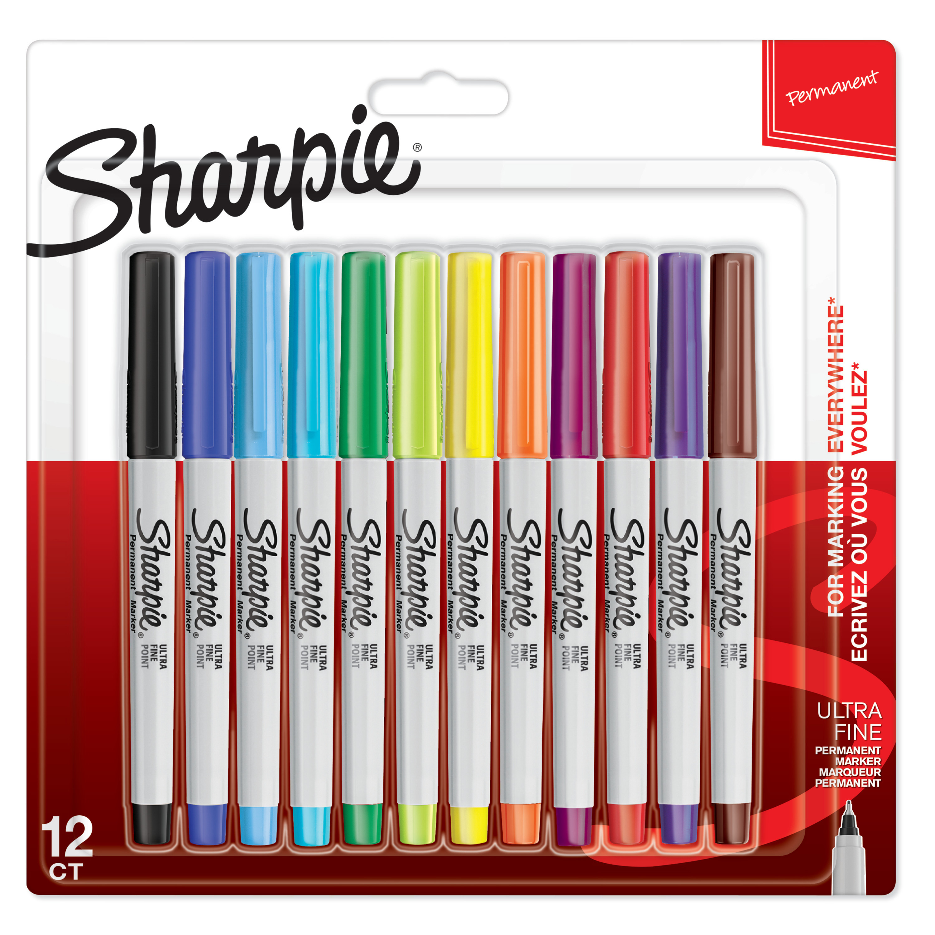 SHARPIE ULTRA FINE Merkepenn 0,5mm ass (12)