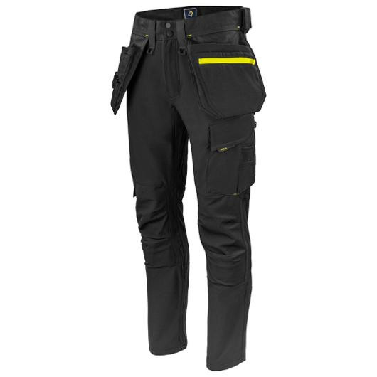 Bukse Projob Håndverk 5551 C44 Sort/Gul