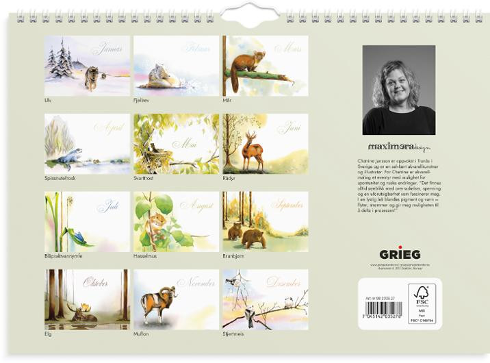 Veggkalender Grieg 2027 Natur