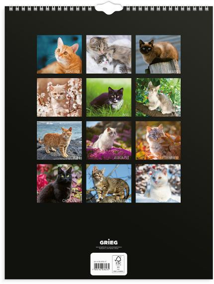 Veggkalender Grieg 2027 Katter