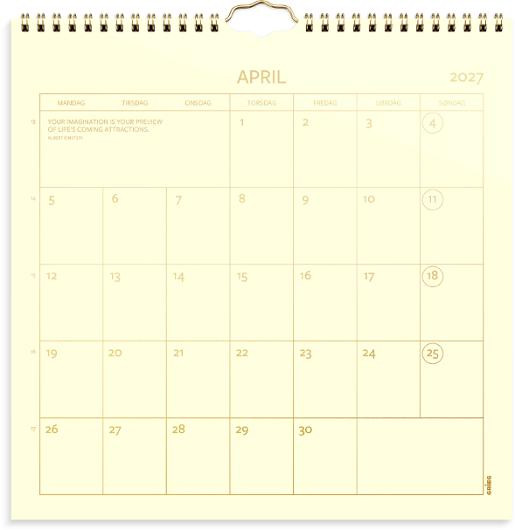 Veggkalender Grieg 2027 Color