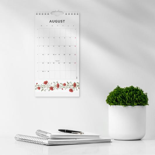 Veggkalender Grieg 2027 Blomster Mini
