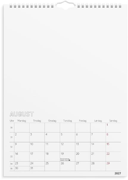 Tegne/Fotokalender Grieg 2027