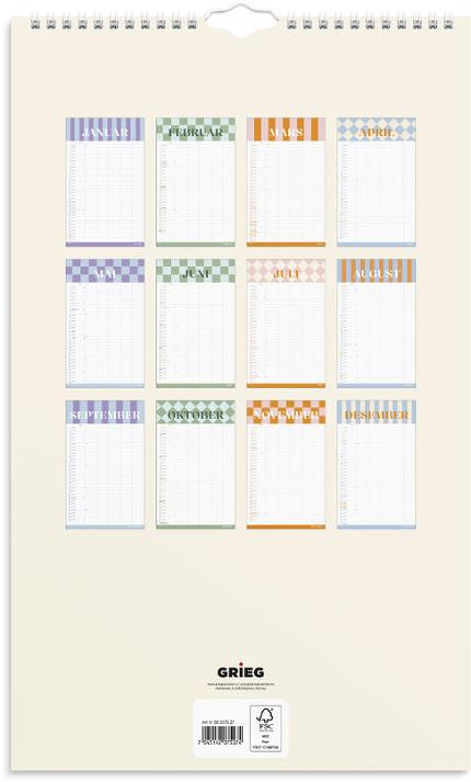 Familiekalender Grieg 27 Color Blocking