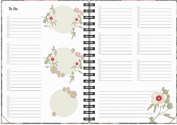 Ukekalender Life Planner 2027 Floral A6