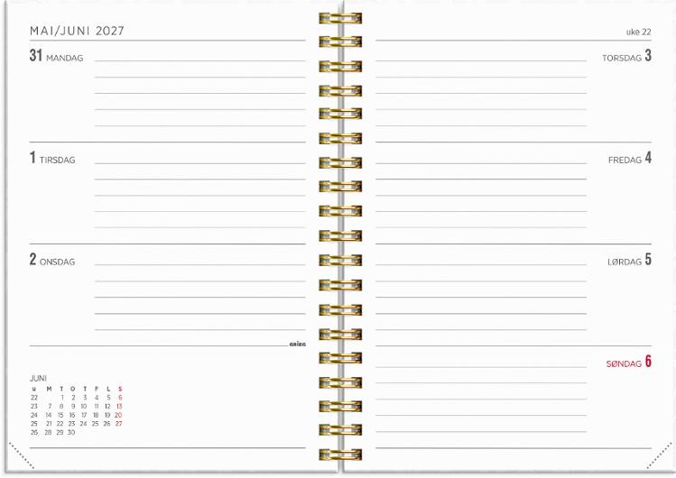 Ukekalender Grieg Multi A6 2027 Hvit