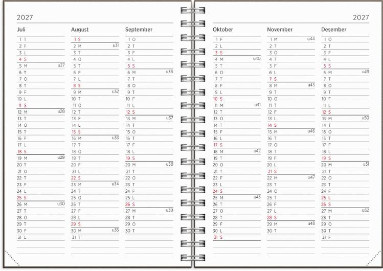Ukekalender Grieg Multi A6 2027 Brun