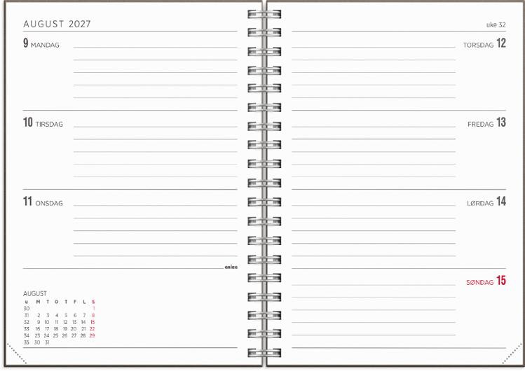 Ukekalender Grieg Multi A6 2027 Brun