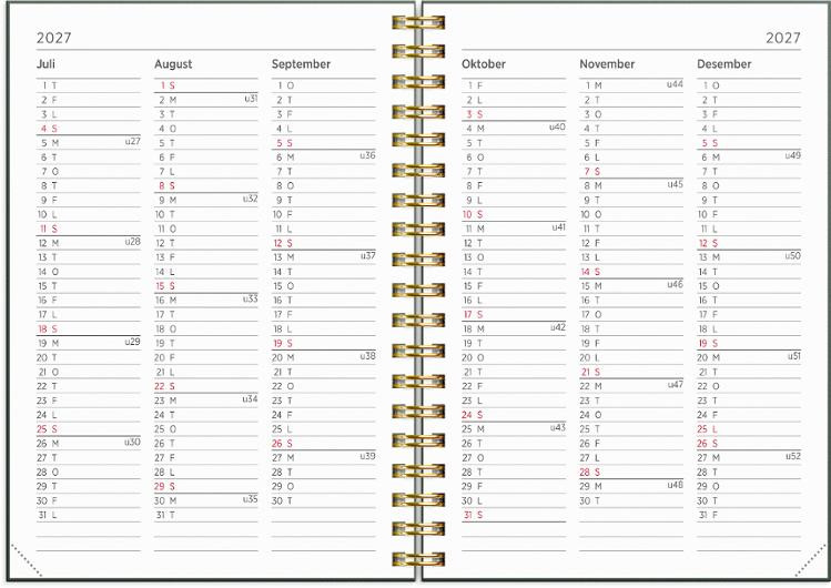 Ukekalender Grieg Multi A6 2027 Blomster