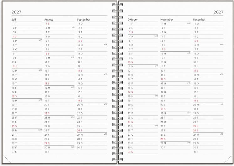 Ukekalender Grieg Multi A5 2027 Brun