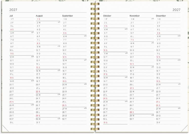 Ukekalender Grieg Multi A5 2027 Blomster