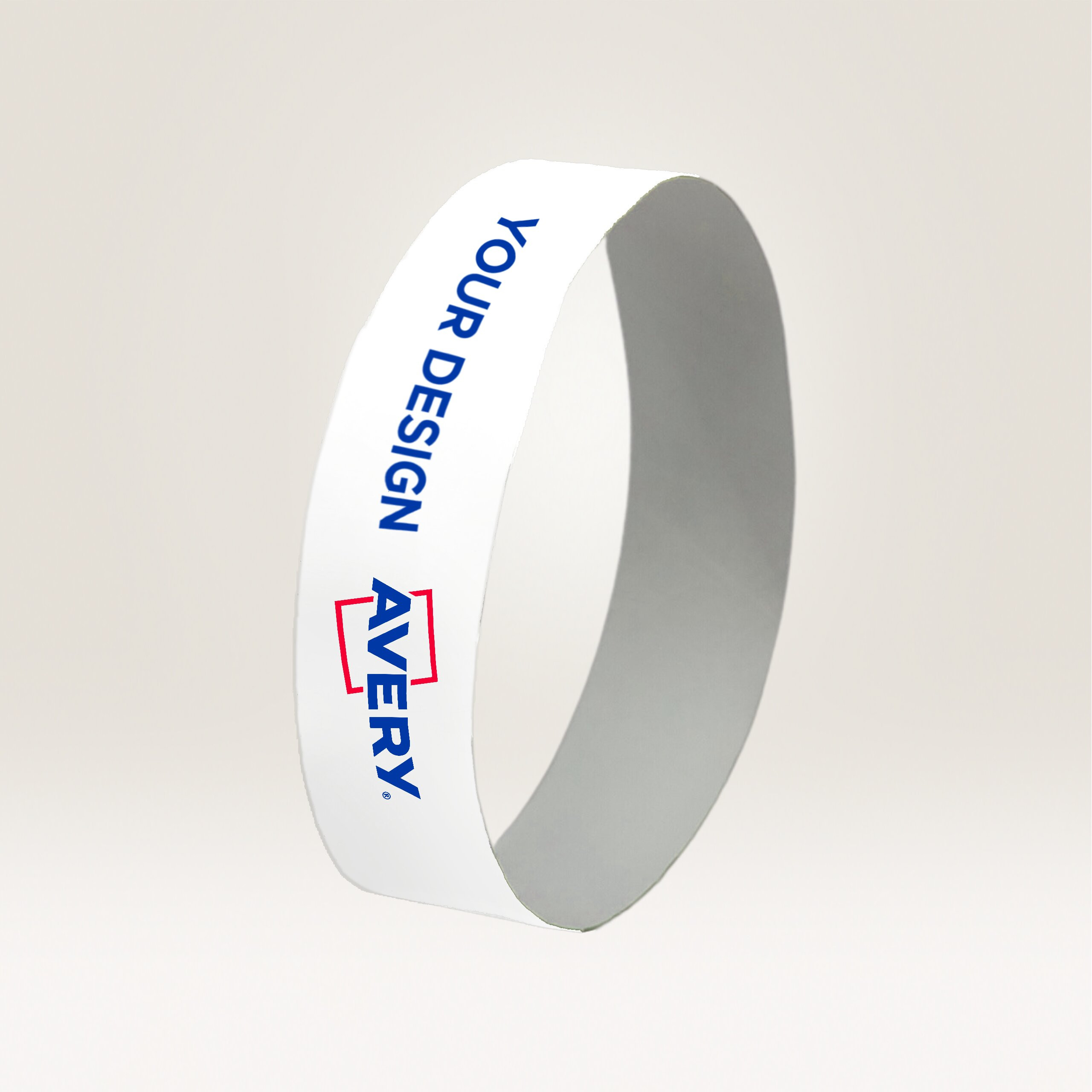 Festivalarmbnd utskrivbare 265x18mm hvit (100)