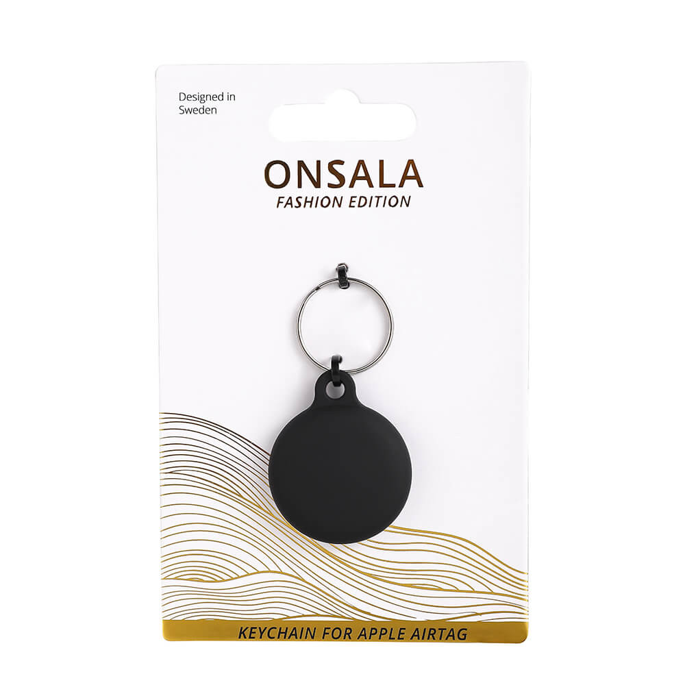ONSALA Airtag Holder Silikon Svart med Nøkkelring